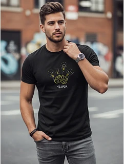 Tshirt męski z nadrukiem czarny model 22182513 - FashionStreet