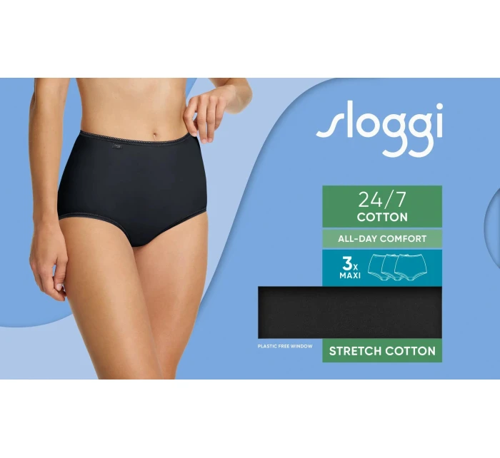 sloggi 24/7 Cotton Maxi C3P - BLACK - SLOGGI BLACK - SLOGGI sloggi 24/7 Cotton Maxi C3P - BLACK - SLOGGI BLACK - SLOGGI