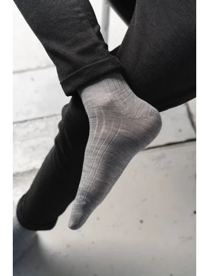 Pánské žebrované ponožky model 16327050 Merino - Steven Pánské žebrované ponožky model 16327050 Merino - Steven