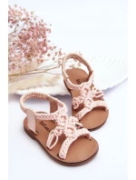 Dziecięce Plecione Wsuwane Sandały Różowe Tracy