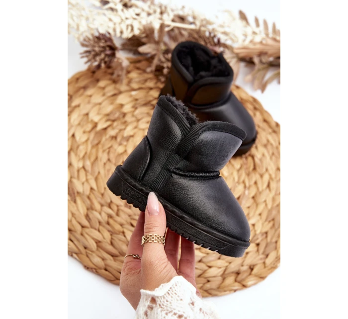 Dětské zimní boty s podšívkou z kožešiny černé model 21645787 - Boto