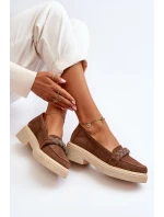 model 21652539 Dámské Semišové Mokasíny S Ozdobou Hnědé - Zazoo