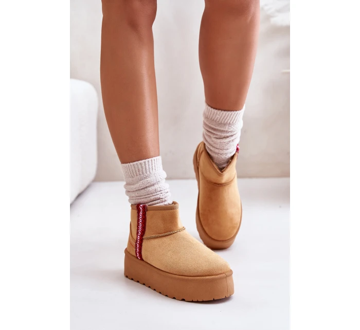 Dámské zimní boty na platformě s izolací Camel model 21673380 - Boto