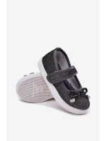 Dziecięce Balerinki Z Kokardką Czarne Amirinas Dziecięce Balerinki Z Kokardką Czarne Amirinas