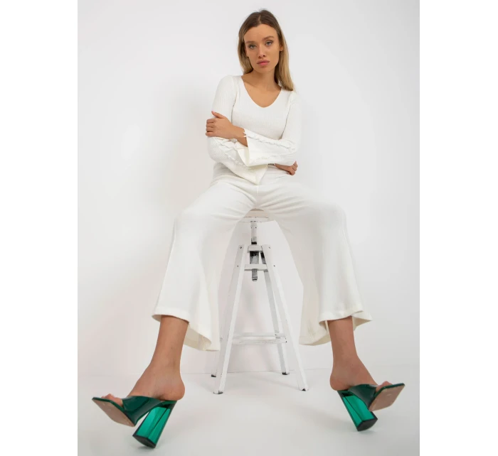 Kalhoty VI SP model 17814505 ecru - FPrice Kalhoty VI SP model 17814505 ecru - FPrice