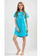 Dámská noční košile s krátkým rukávem model 17613386 - Vienetta Dámská noční košile s krátkým rukávem model 17613386 - Vienetta