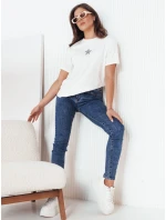 Dámske tričko STAR POWDER ecru FashionStreet RY2257 Dámske tričko STAR POWDER ecru FashionStreet RY2257