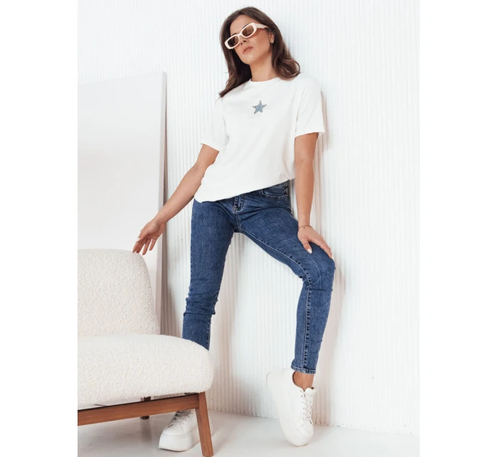 Dámske tričko STAR POWDER ecru FashionStreet RY2257 Dámske tričko STAR POWDER ecru FashionStreet RY2257