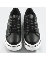 Čierne dámske tenisky sneakers "traktory" (88-25)