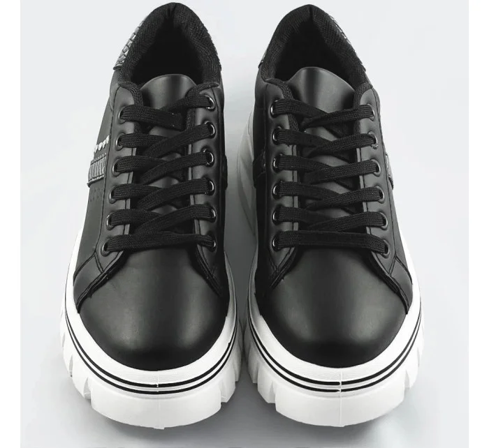 Čierne dámske tenisky sneakers "traktory" (88-25)