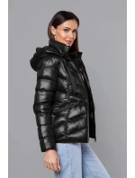 Čierna krátka dámska zimná bunda (23066-392)