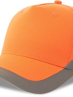 Atlantis Headwear Helpy-S 5-panelová bezpečnostná čiapka 33.0280 oranžová fluo
