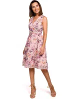 S225 Šifónové šaty s hlbokým výstrihom - model 2