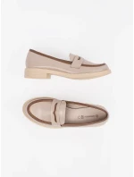 Dámske hnedé dizajnové mokasíny bez podpätku Dámske hnedé dizajnové mokasíny bez podpätku
