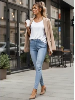 Jeansy damskie skinny z wysokim stanem niebieskie model 22007545 - FashionStreet