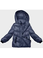 Dámska zimná páperová bunda tmavomodrá (23065-1)