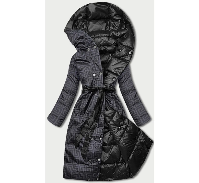 DWUSTRONNA DŁUGA KURTKA Z KAPTUREM CZARNA model 21244976 - MINORITY