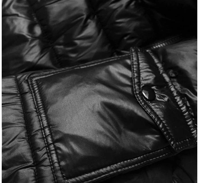 Dámska krátka zimná bunda čierna (YP-20129-1)