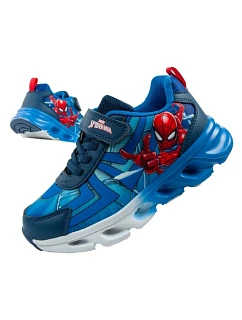 Leomil Detská športová obuv Spiderman Ľahké tenisky na suchý zips LED Blue