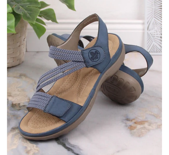 Pohodlné modré sandále Rieker W RKR587