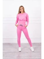 Komplet z szerokimi ściągaczami jasny różowy