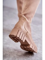 Wysokie Damskie Kozaki Za Kolano Beżowe Austin