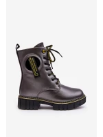 Dziecięce Ocieplane Botki Trapery Szare Iomare