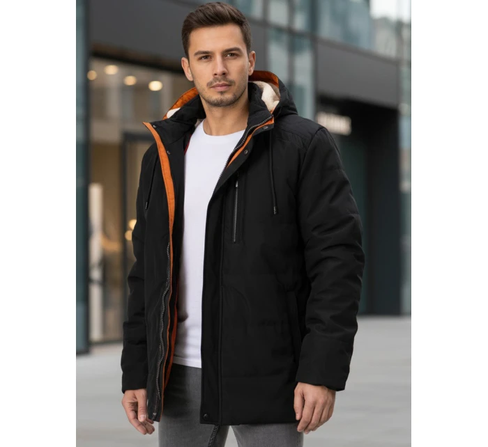 Pánská zimní bunda s kapucí černá Dstreet model 21982990 - FashionStreet