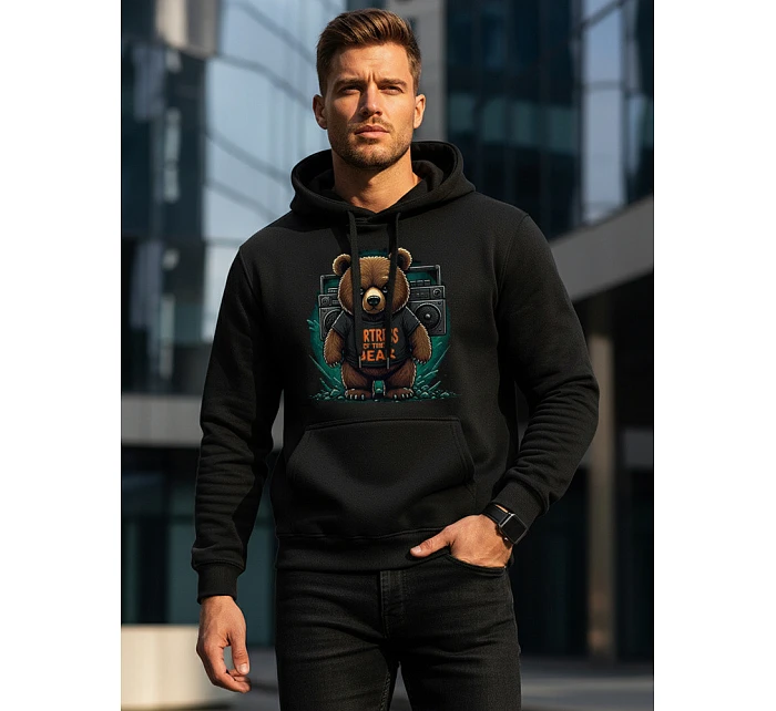 FORTRESS OF THE BEAR pánska mikina s kapucňou čierna FashionStreet NX0048B