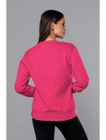 Dámska mikina s rebrovanými manžetami ružová (w01-19)