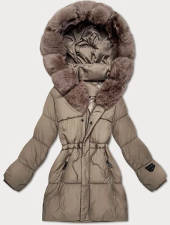 Svetlo hnedá dámska zimná bunda s kapucňou S'West (B8550-48)