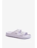 Damskie Piankowe Klapki Z Klamrami Białe Luciene