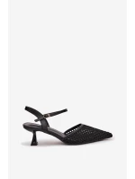 Dámské sandály na podpatku s Černé model 22027927 - Boto