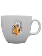 Personalizovaný MEGA XXL keramický hrnek 1000 ml s květinovým ohraničením 