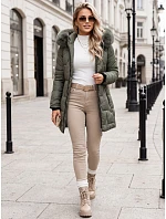Dámska zimná prešívaná bunda s kapucňou, zelená, FashionStreet TY5739