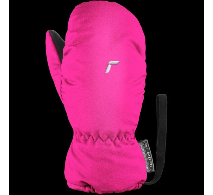 Detské nepremokavé zateplené jednoprstové lyžiarske rukavice Reusch Olly R-TEX® XT Mitten so zapínaním na suchý zips ružové (61/85/588/3350)