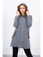 Mikina s ozdobnou páskou grafitová Mikina s ozdobnou páskou grafitová