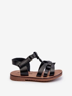 Dziecięce Sandałki Zapinane Na Rzep Czarne Marimona