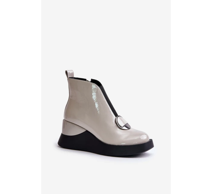 Boty Na Klínu Zateplené D&A Světle šedé model 21671894 - S.Barski