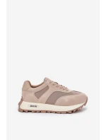 Zamszowe Sneakersy Na Platformie Damskie Big Star RR274897 HI-POLY SYSTEM Beżowe Zamszowe Sneakersy Na Platformie Damskie Big Star RR274897 HI-POLY SYSTEM Beżowe