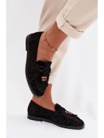 Dámské mokasíny s třásněmi a korálky Černé model 21937649 - Boto