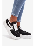 Dámské tenisky na platformě z eko semiše Černé Cadrina