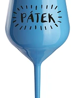 PÁTEK - modrá nerozbitná sklenice na víno 470 ml