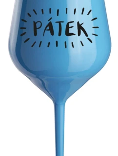 PÁTEK - modrá nerozbitná sklenice na víno 470 ml