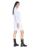 Dámske voľnočasové šaty s rolákom stredne dlhé sivé - Šedá - Makadamové Dámske voľnočasové šaty s rolákom stredne dlhé sivé - Šedá - Makadamové