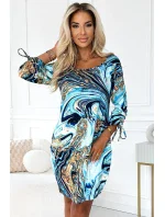 SOPHIE Pohodlné dámské oversize šaty s kapsami a se vzorem světle model 20543692 - numoco SOPHIE Pohodlné dámské oversize šaty s kapsami a se vzorem světle model 20543692 - numoco