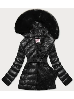 BŁYSZCZĄCA KURTKA ZIMOWA NA MISIU CZARNA model 21243295 - MHM