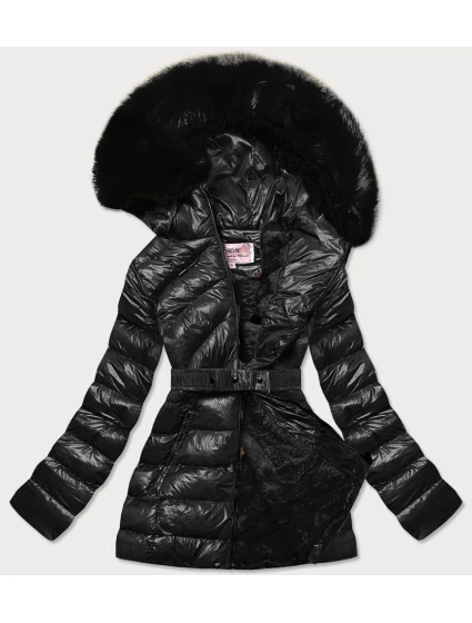 BŁYSZCZĄCA KURTKA ZIMOWA NA MISIU CZARNA model 21243295 - MHM