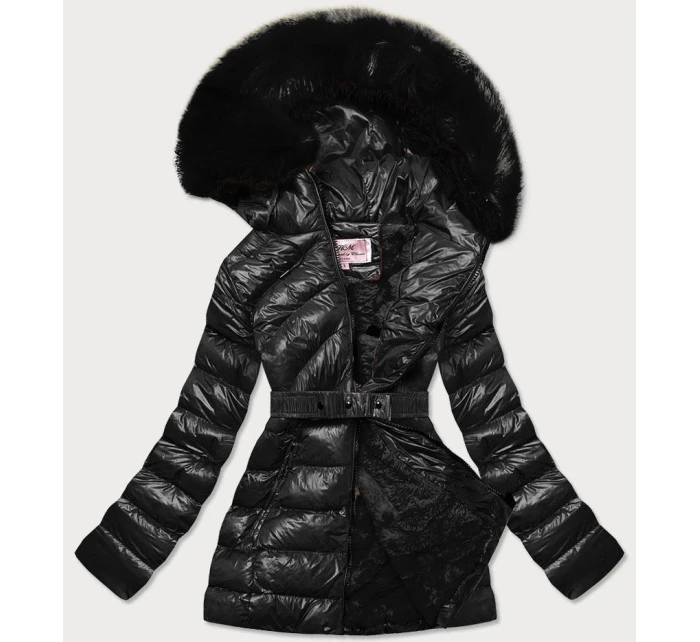 BŁYSZCZĄCA KURTKA ZIMOWA NA MISIU CZARNA model 21243295 - MHM