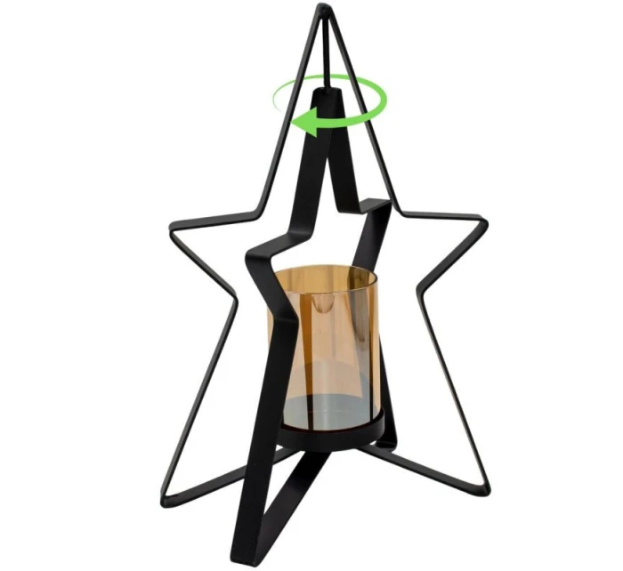KOVOVÝ SVIETNIK 31,5 CM HVIEZDA SĽUDA